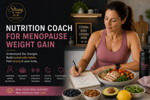 woman working with nutrition coach on menopause weight gain