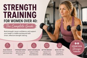 woman over 40 lifting weights strength training