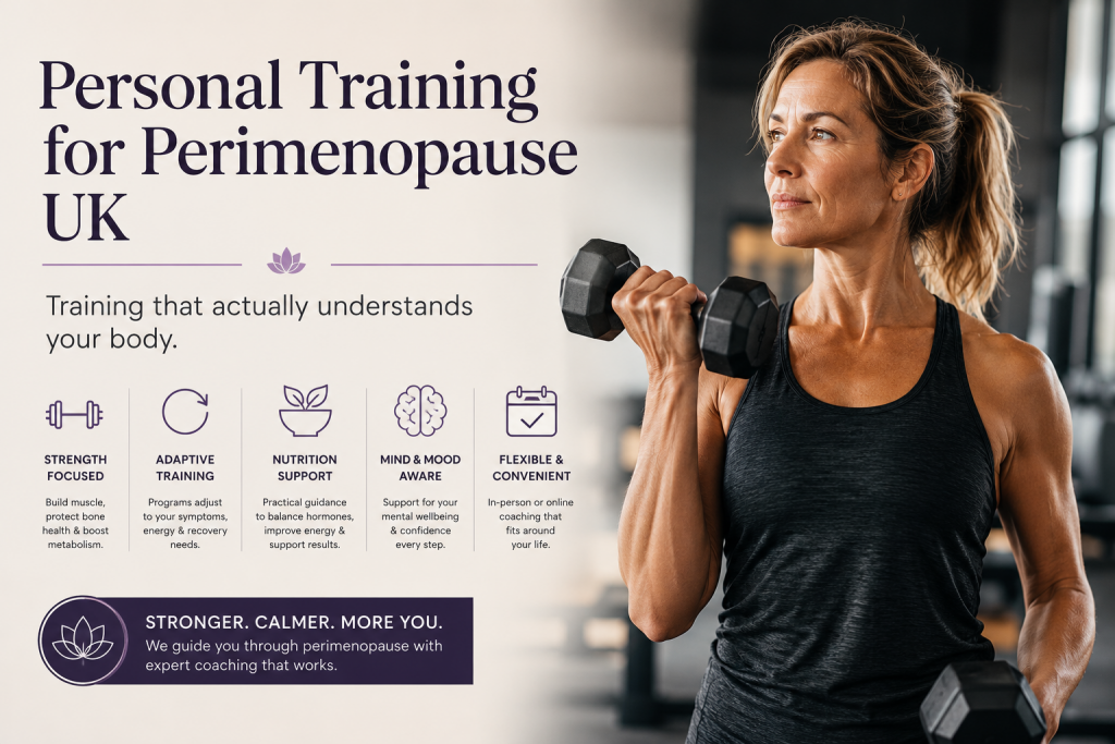 personal trainer for perimenopause UK strength session